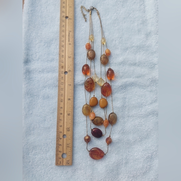 Vintage Multistrand Beaded Statement Piece Necklace Silver Adjustable - Picture 4 of 5